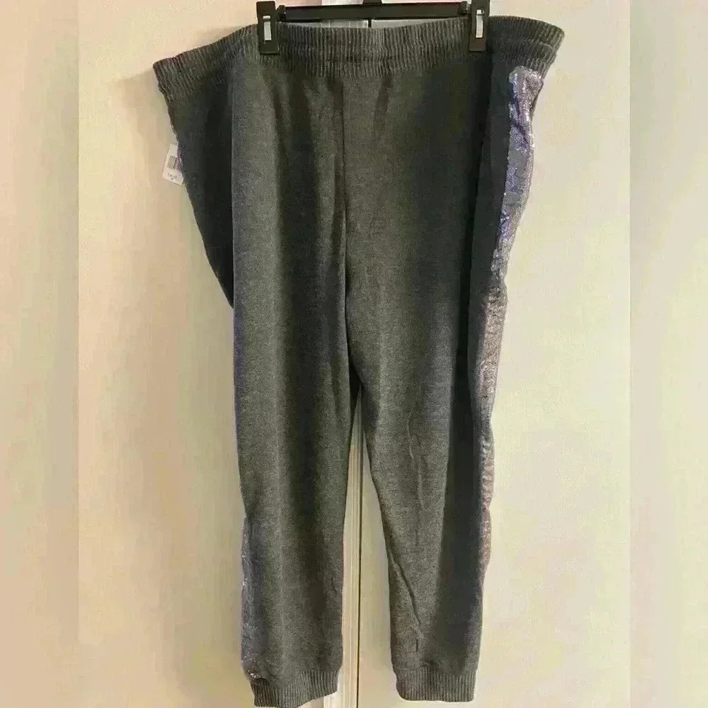 Disney dark grey jogger pants sequin side pockets drawstring. 2X. NWT.Retail:$54 - Picture 3 of 9